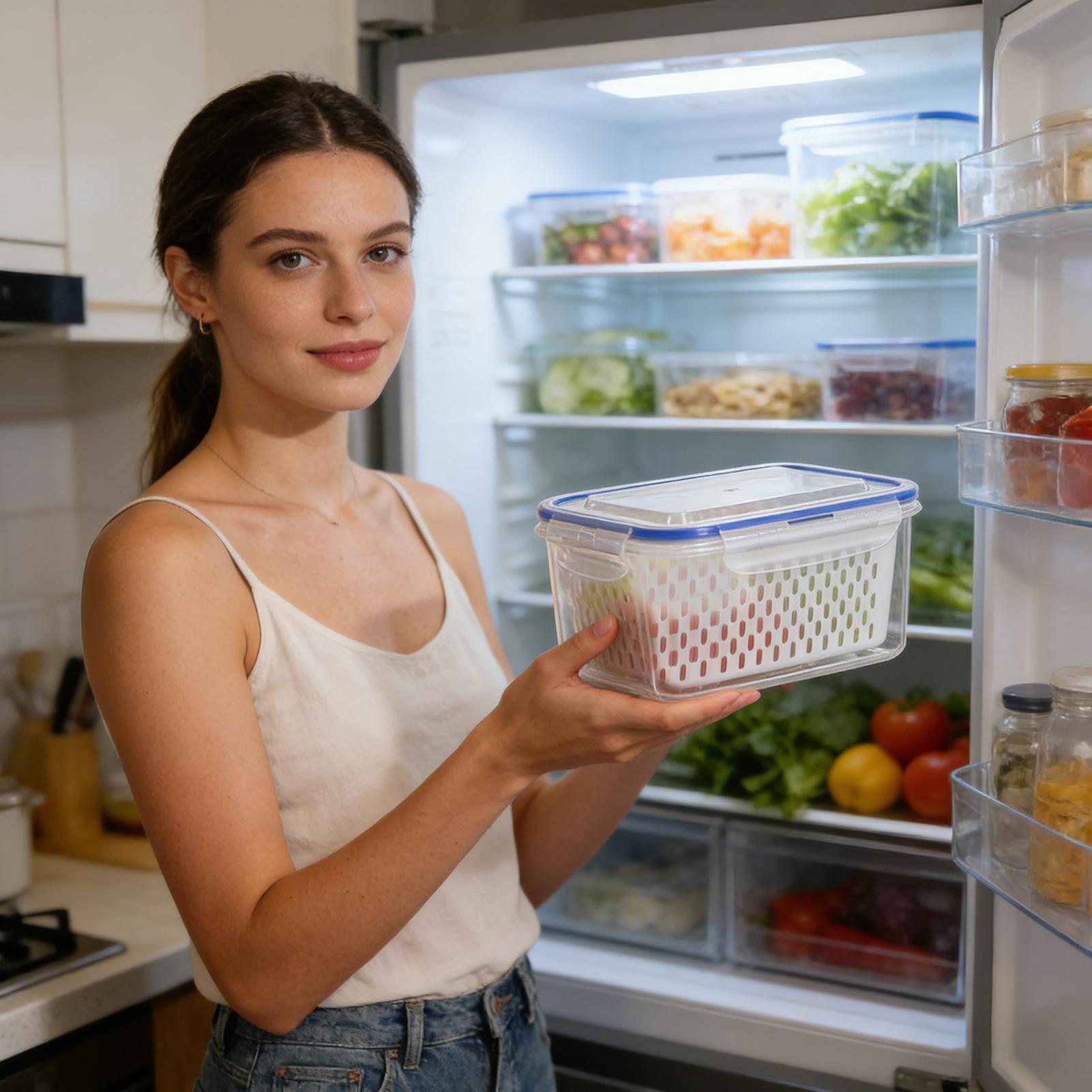 Food Storage Containers - 4-in-1-Lebensmittelbehälter, 4-in-1 auslaufsichere transparente Organizer mit