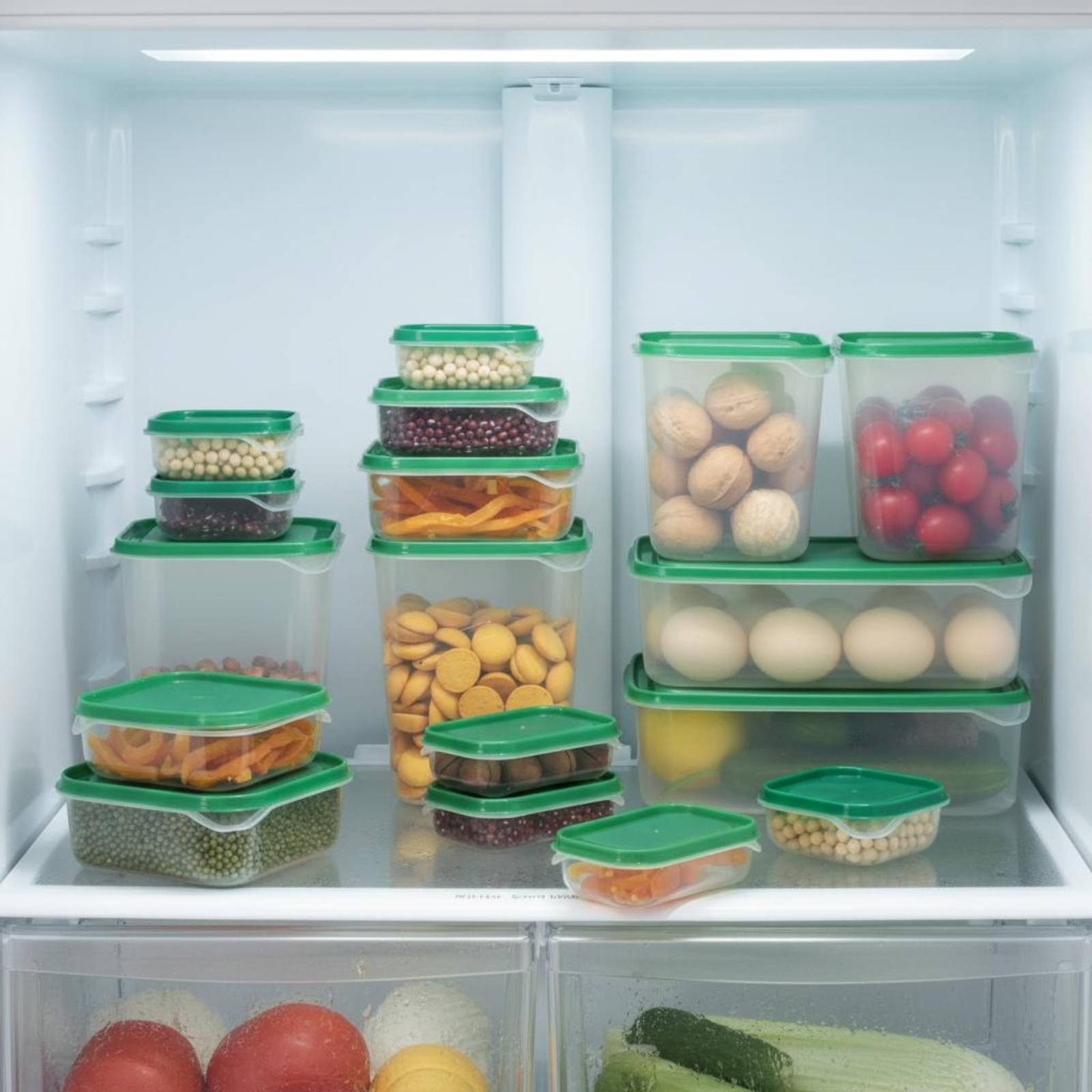 Food Storage Containers - 17-teiliges Kühlschrank-Aufbewahrungsbox-Set Auslaufsichere Plastik-Lebensmittelbehälter mit Deckel
