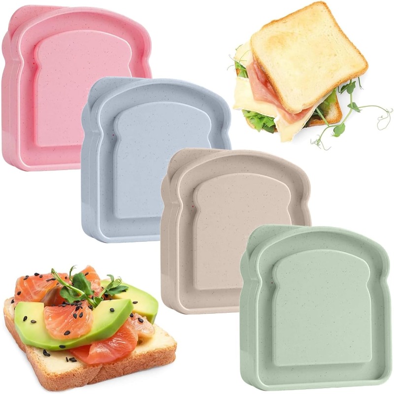 Food Storage Jars Plastic - 1/4 stücke Sandwich Container Lunch Box