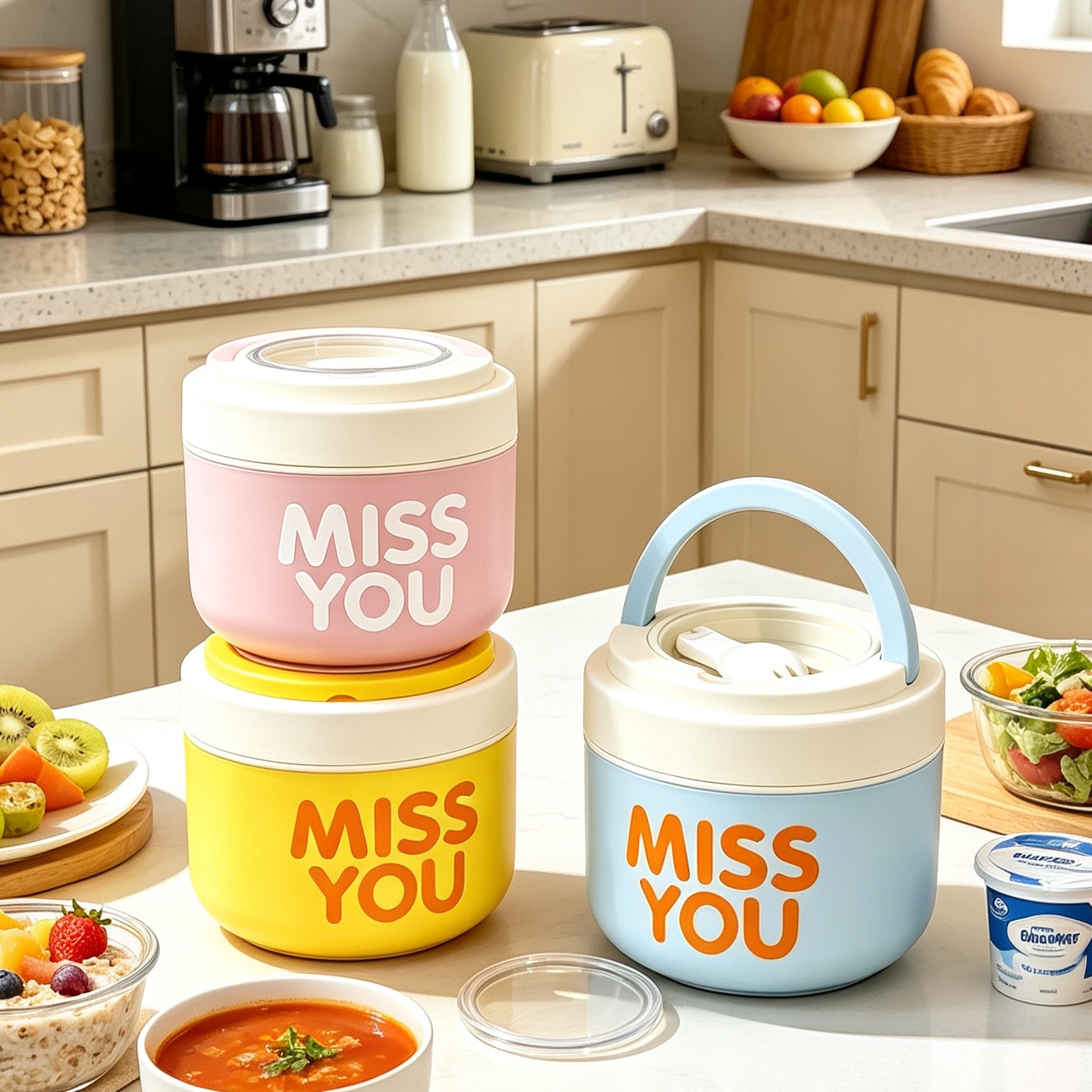 Food Storage Box Stainless Steel - Isolierter Frühstückbecher aus Edelstahl 304, große