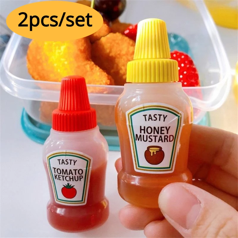 Salad Dressing Bottle - 2 Stück/Set 25ML Mini-Tomatenketchup-Flasche Tragbarer Kleiner