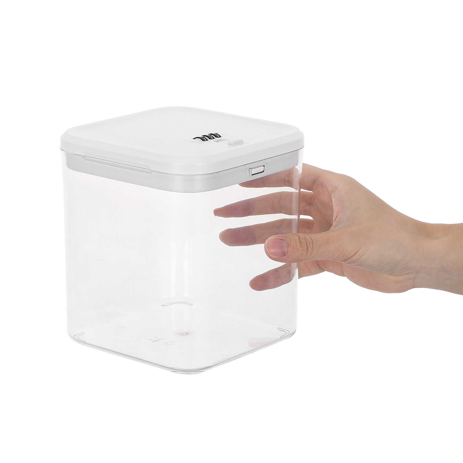 Food Storage Lock Box - Transparente Stapelbare Verschlussbox für Kühlschrank-Lebensmittelaufbewahrung Kombinationsschloss