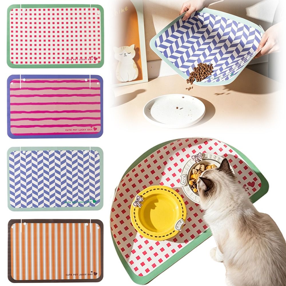 Food Storage With Scoop - Neue PU-Leder Katzen- und Hundefuttermatte Wasserdichte