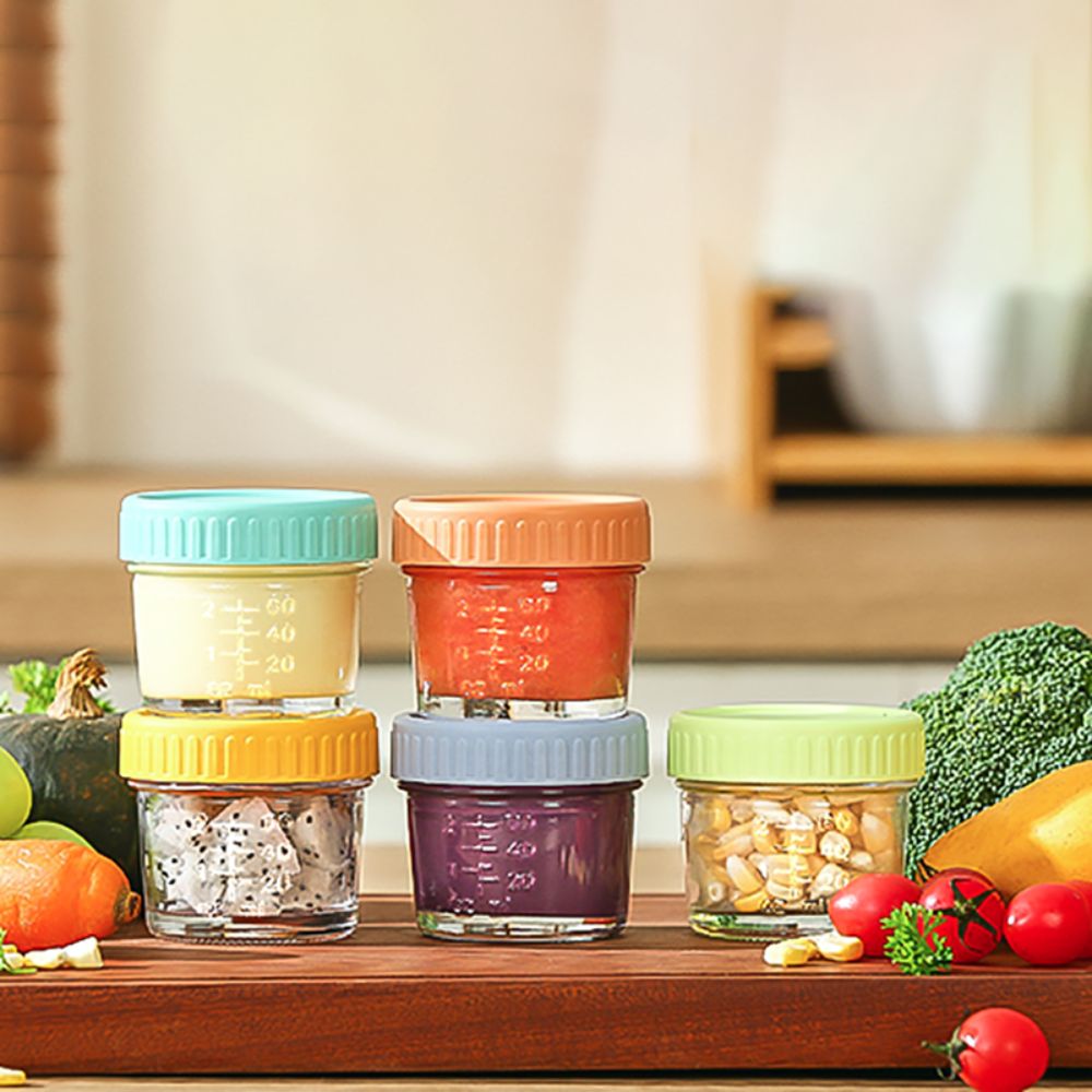 Food Storage With Glass Lids - 6 Stück Einmachglas aus Glas, Babynahrungsglas,