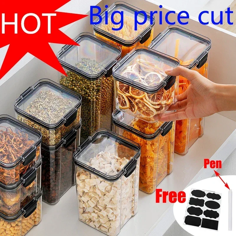Food Storage Jar Set - 460-1800 ml Sets Stapelbare Küche Versiegelt