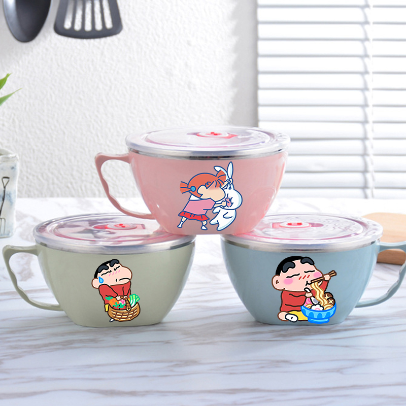 Food Storage Metal Box - Crayon Shin-chan Nudelschüssel, große Kapazität, Edelstahlschüssel,