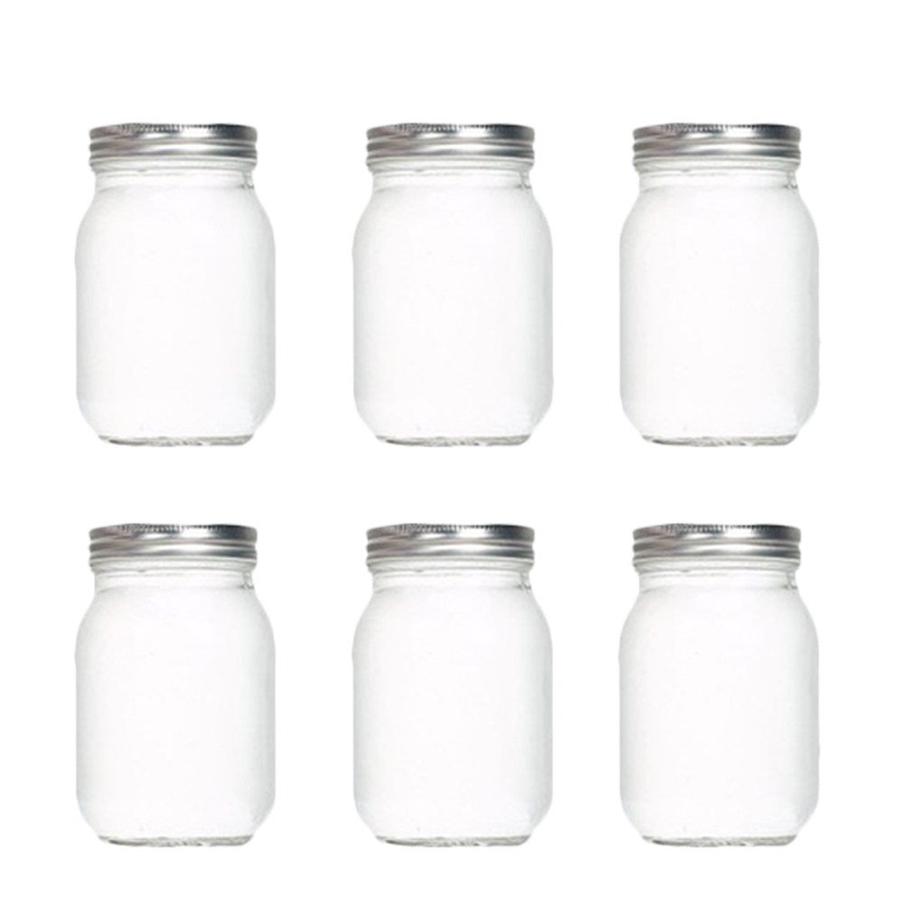 Food Storage Jars Plastic - 6 Stück Transparente Runde Glasbehälter mit