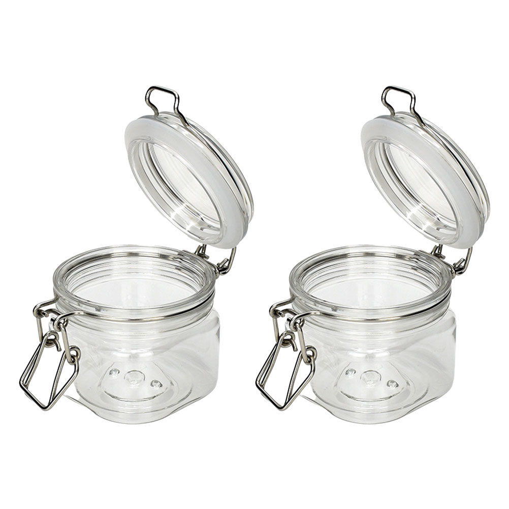 Food Storage Jars Plastic - 2 Stück versiegelte Vorratsgläser, transparente Honigflaschen,