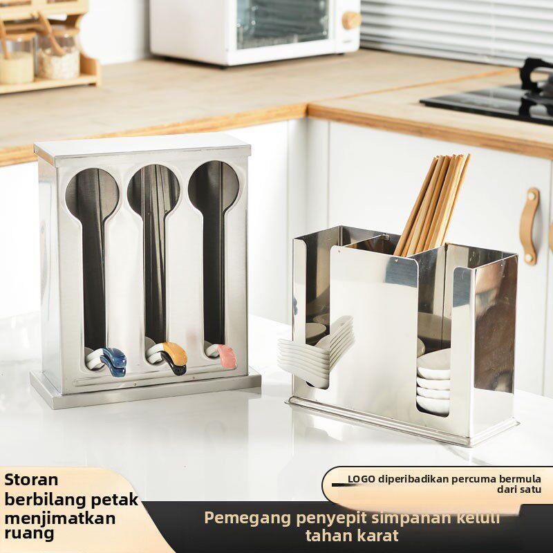 Food Storage Box Stainless Steel - Lebensmittelechte Edelstahl-Essbesteck-Aufbewahrungsbox für Restaurants, Hotels, quadratischer