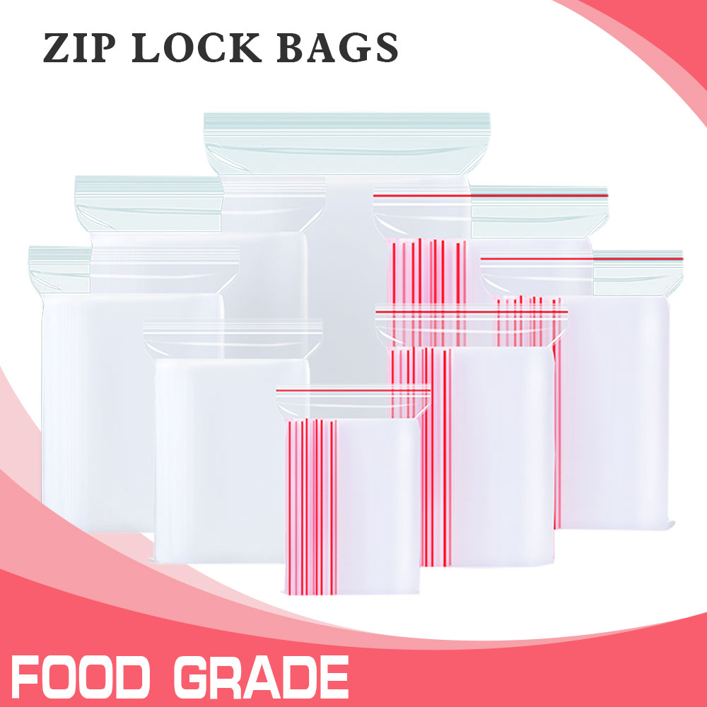 Ziploc Food Storage - 0.05/0.06/0.08/0.1/0.12/0.16/0,2mm Dicke Zip-Lock Kunststoff Tasche Wiederverschließbare