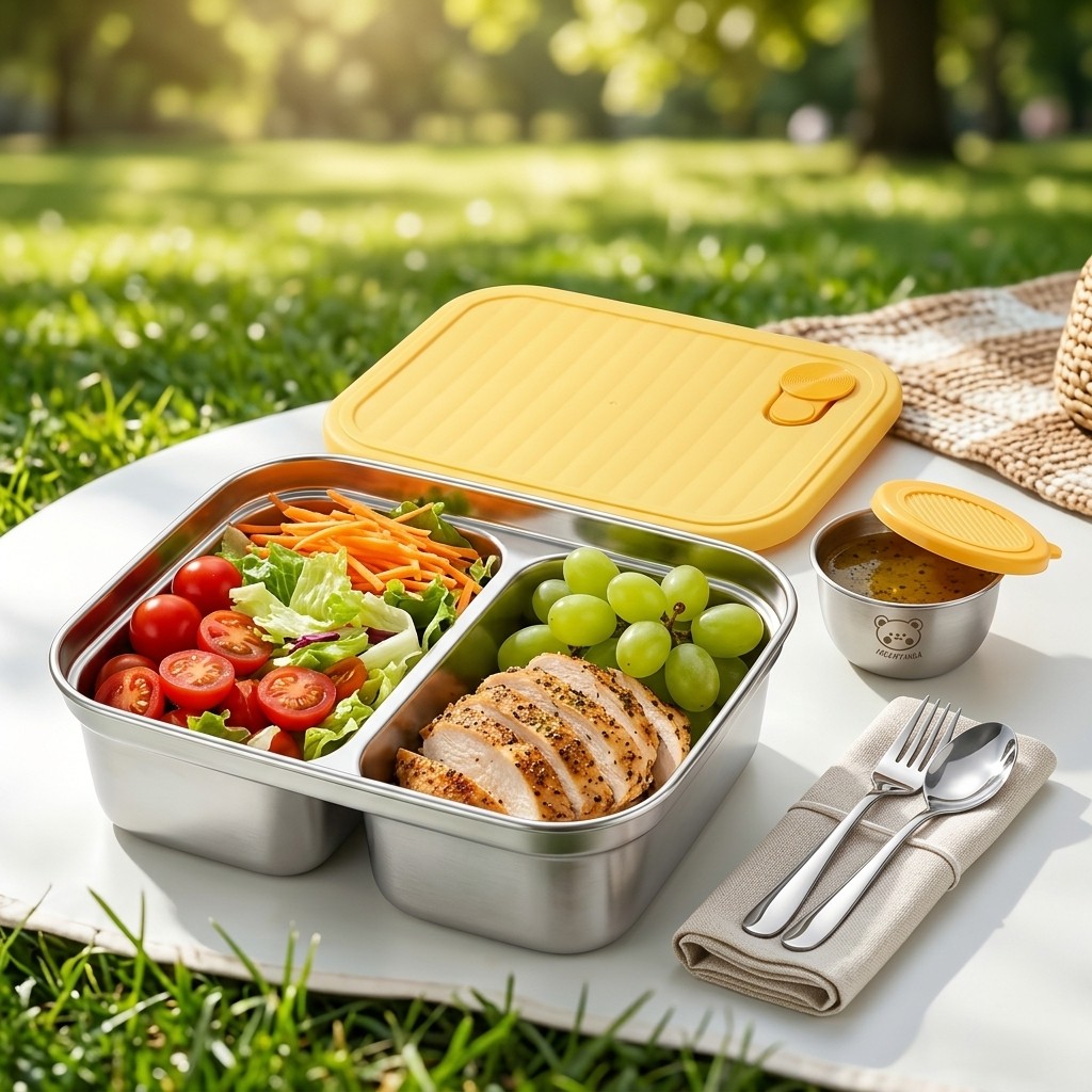 Food Storage Stainless Steel Containers - 304 Edelstahl-Lunchbehälter, tragbare, versiegelte Lunchbox für