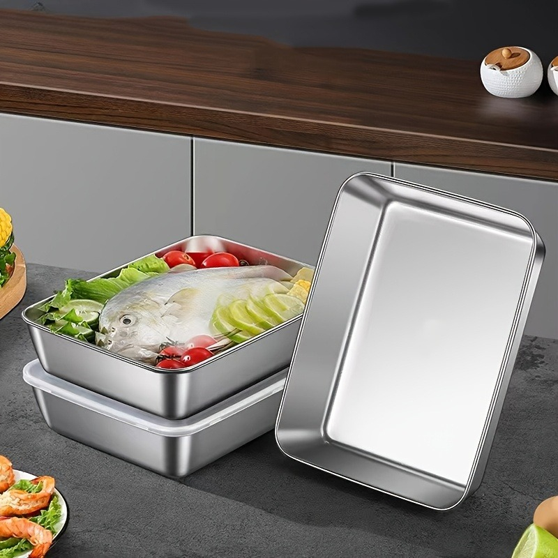 3/6 Stück Edelstahl Rechteckig – Food Storage Box Stainless Steel Bewertung und Preis