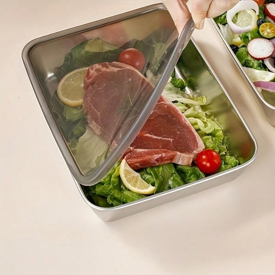 6-teiliges Set (3 Behälter + 3 – Food Storage Box Stainless Steel Bewertung und Preis