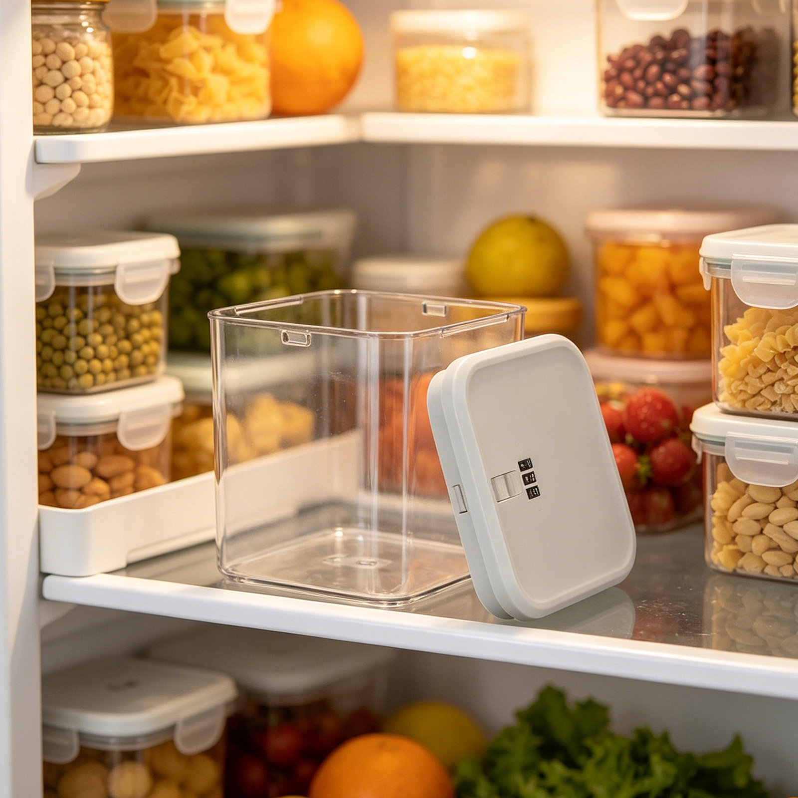 Transparente Kühlschrank-Aufbe – Food Storage Lock Box Bewertung und Preis
