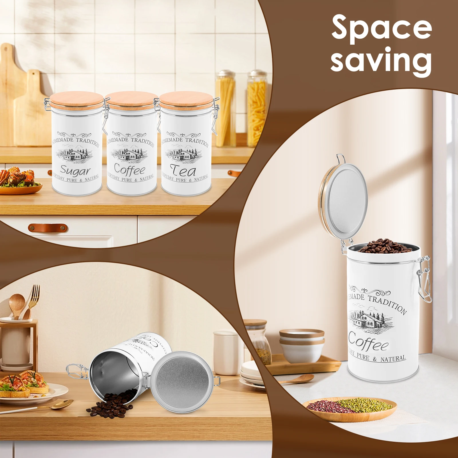 3 Teile/satz Tee Kaffee Zucker – Food Storage Jar Set Bewertung und Preis