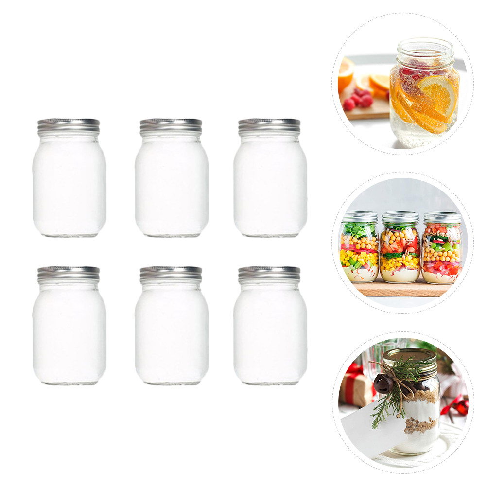 6 Stück Transparente Runde Gla – Food Storage Jars Plastic Bewertung und Preis