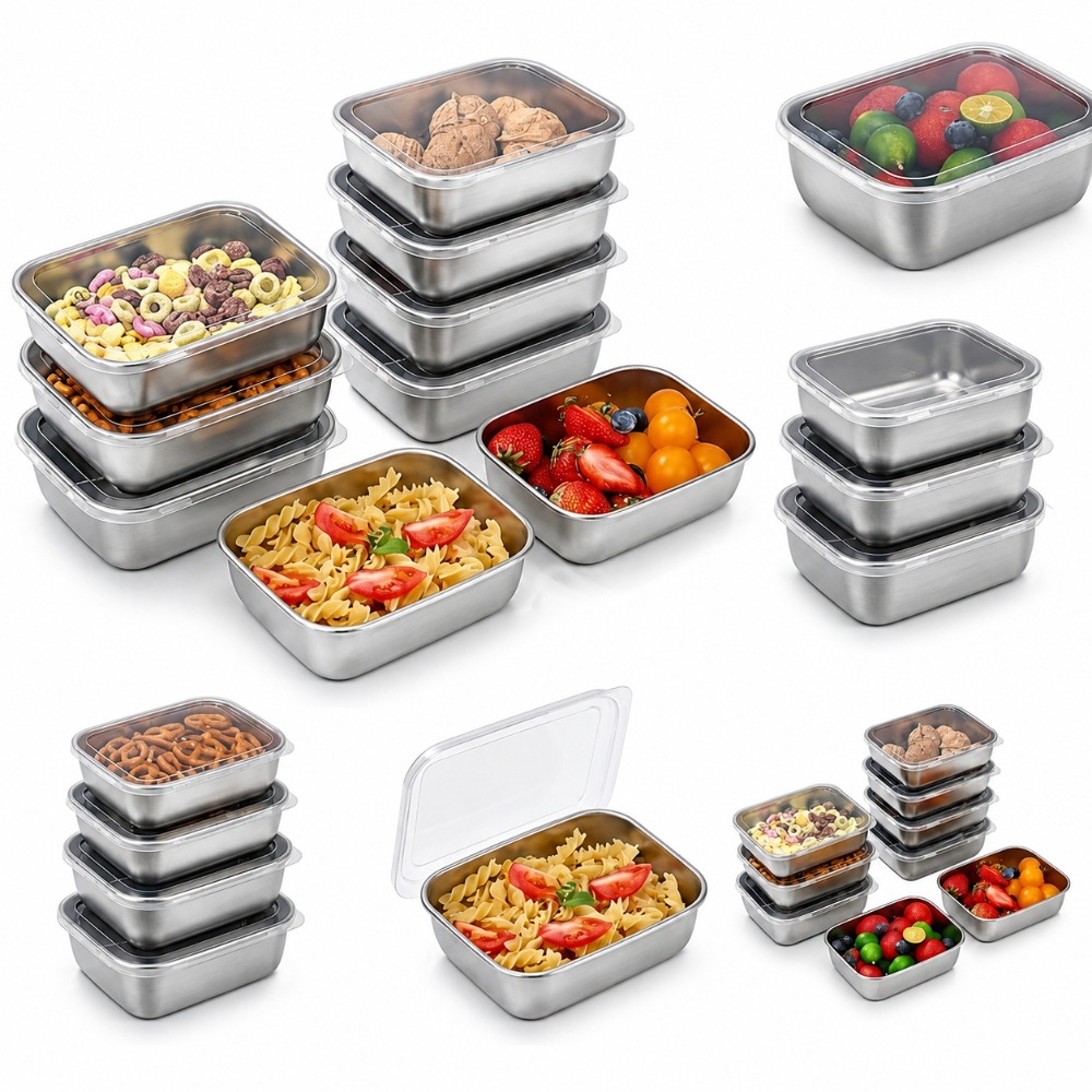 6-teiliges Edelstahl-Lebensmit – Food Storage Box Stainless Steel Bewertung und Preis