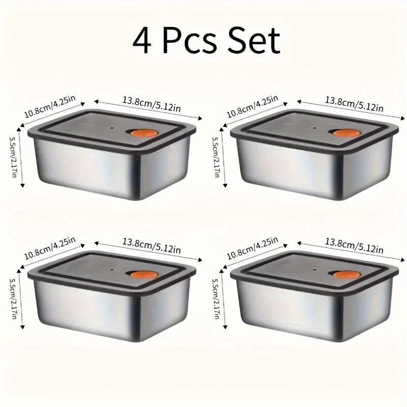 4-teiliges Edelstahl-Lebensmit – Food Storage Stainless Steel Containers Bewertung und Preis