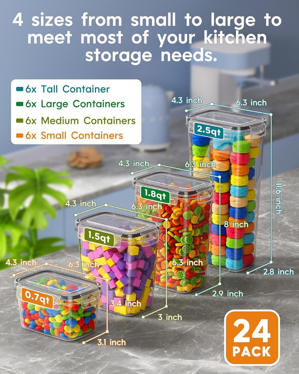 24 Stück Luftdichte Lebensmitt – Food Storage Containers Bewertung und Preis