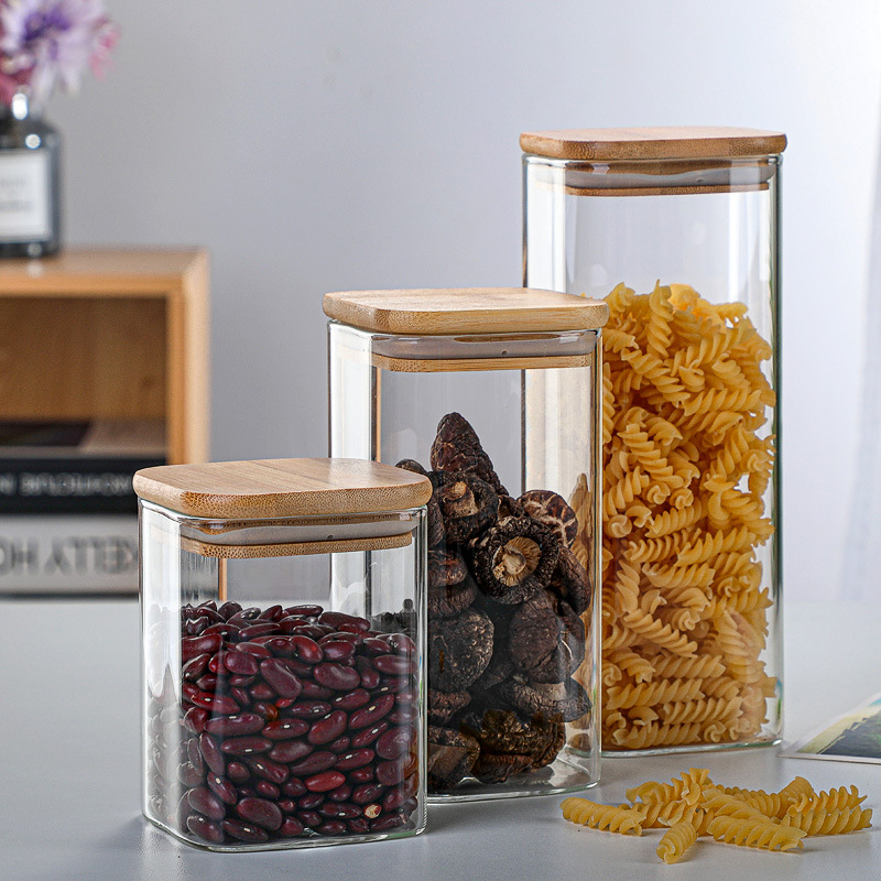 Bambus glas Dosen transparente – Food Storage Jar Set Bewertung und Preis