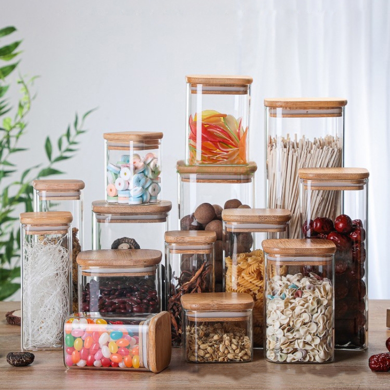 Bambus glas Dosen transparente – Food Storage Jar Set Bewertung und Preis